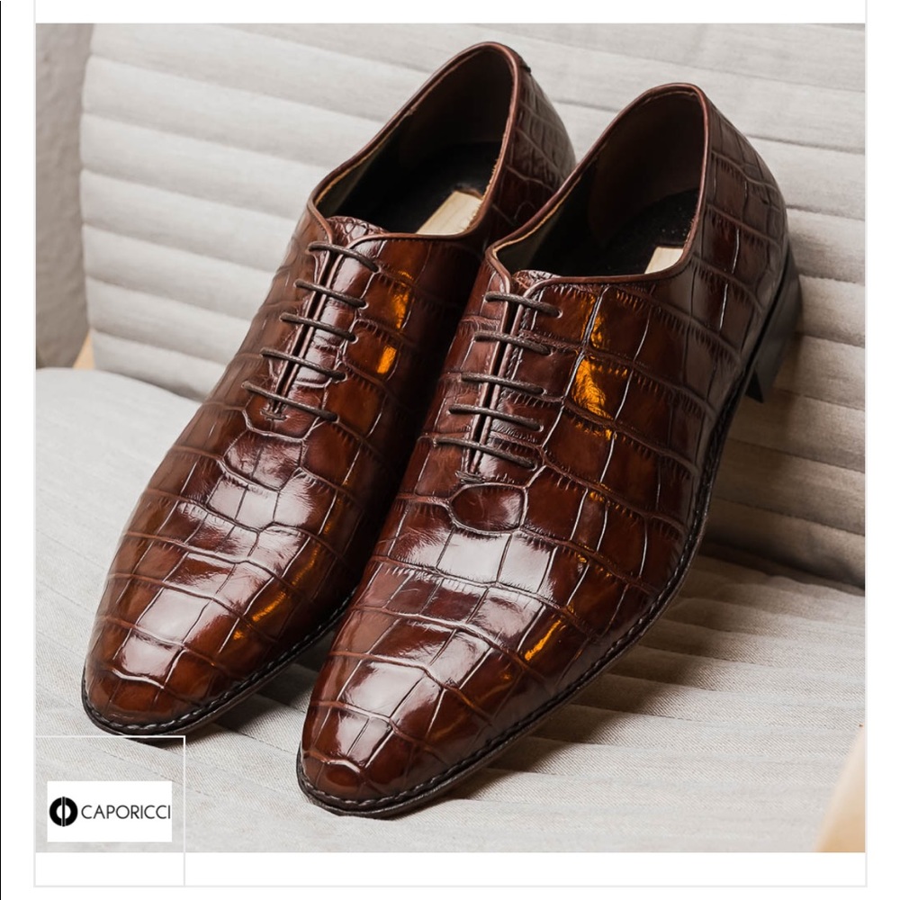 CAPORICCI 2543 Brown Alligator shoes - Picture 7 of 15